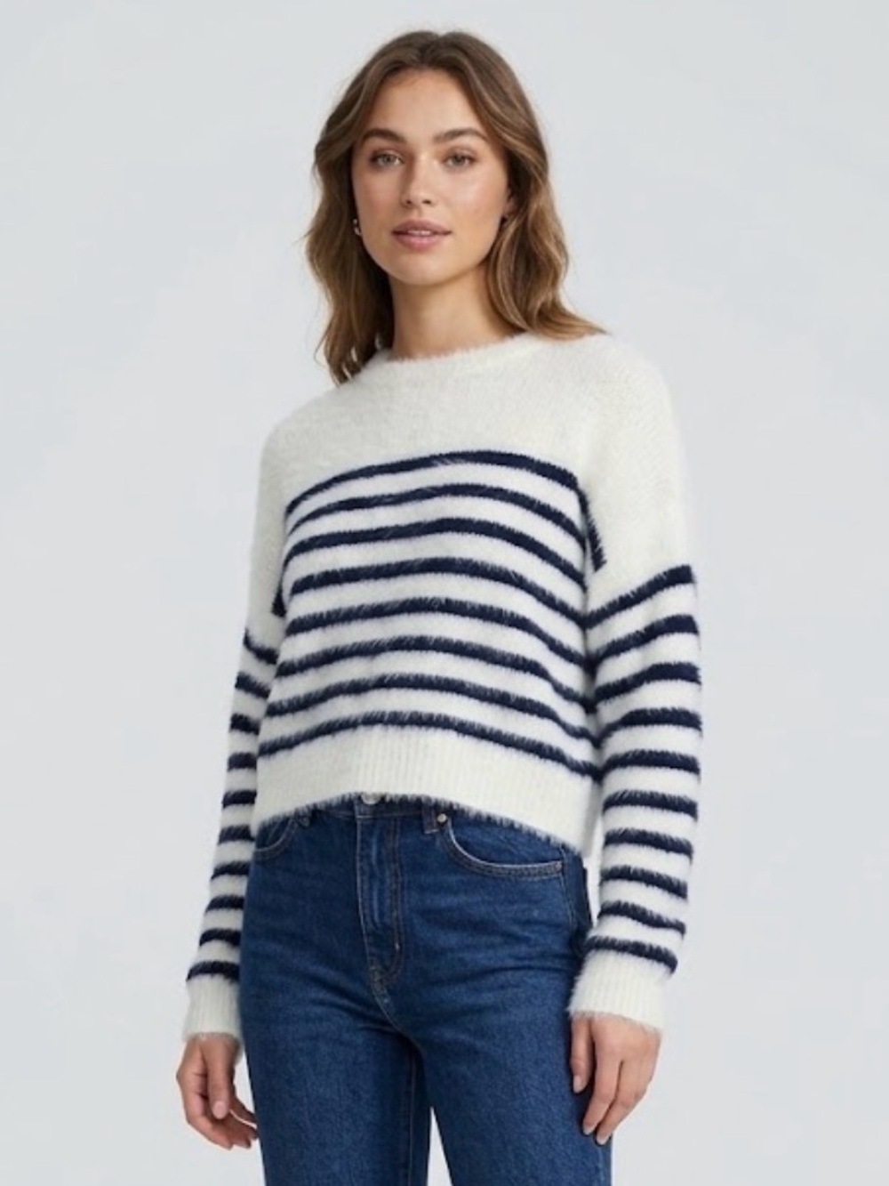 La Ligne x Target Striped Fuzzy Crewneck Sweater XS